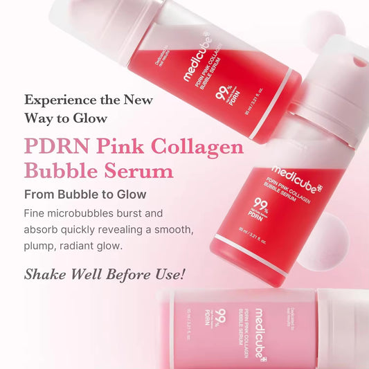 Wholesale Custom Korean Skincare Medicebe PDRN Pink Collagen Bubble Serum Brightening & Firming 99% Purity Low-Molecular-Weight