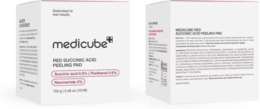 Wholesale Customized Korean Skincare Medicube Red Succinic Acid Toner Exfoliating Cotton Pads Niacinamide AHA BHA Acne Relief
