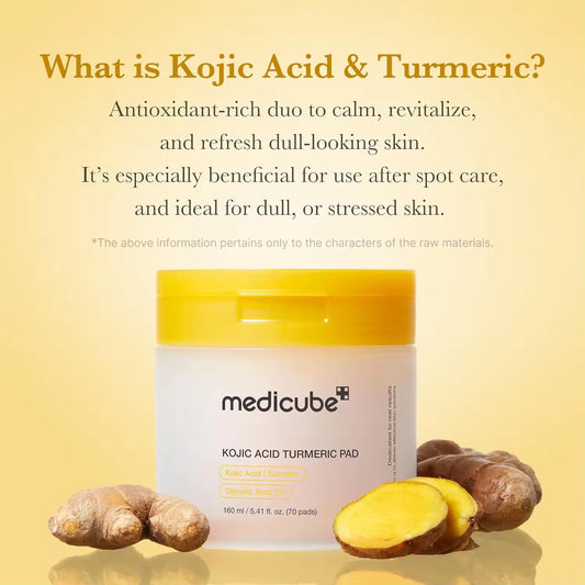 Wholesale Custom Korean Skincare Medicube Arbutin & Turmeric Clarifying Toner Pads for Problem Skin