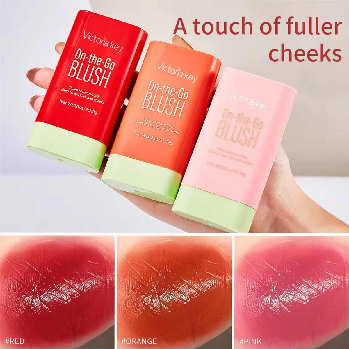 Wholesale Customization Victofiakey Mineral Jelly Blush Stick Waterproof Matte Finish Natural Brightening Contour Rouge for Face