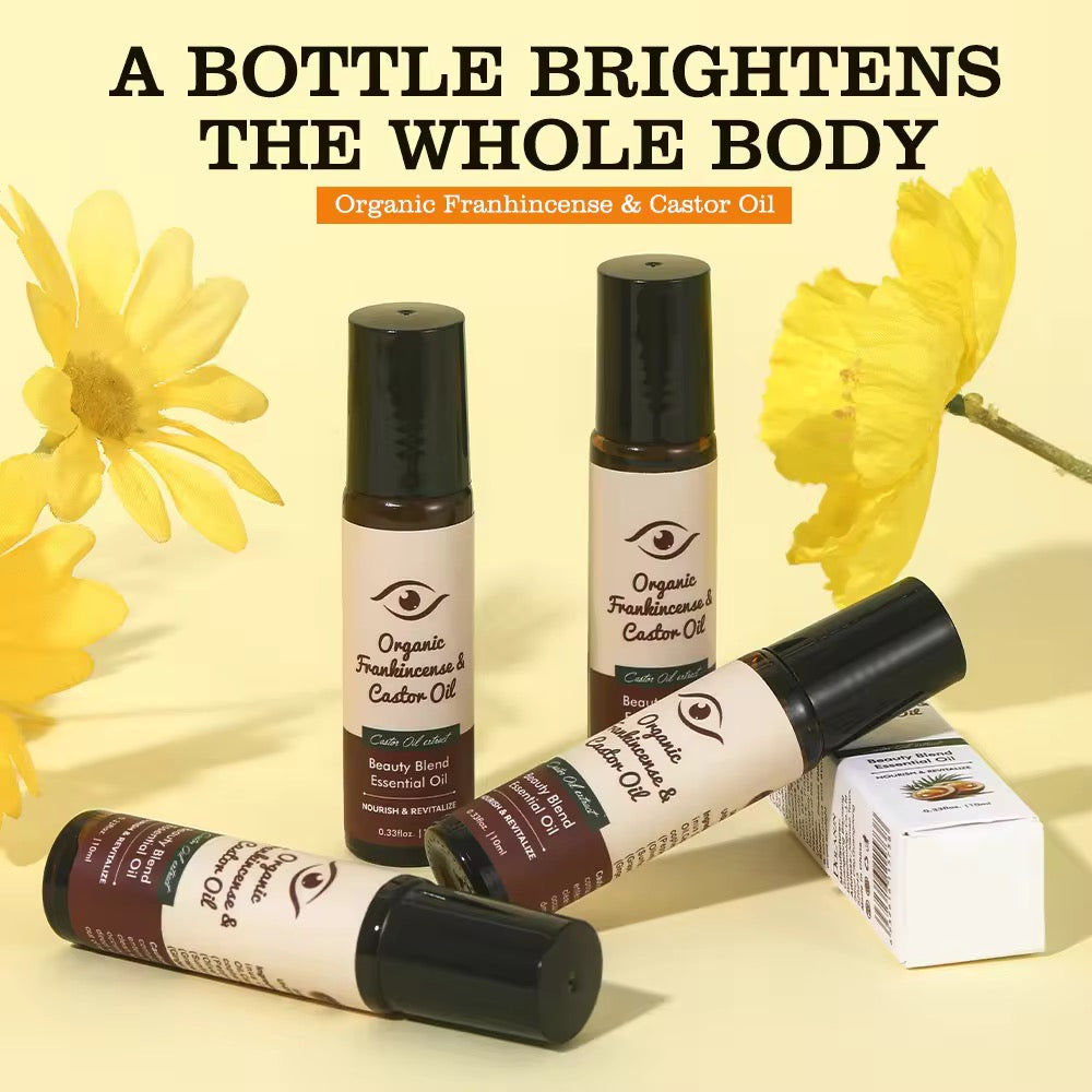Wholesale Custom Castor Oil Anti-Aging Organic Eye Roll-On Essential Oil, Targeting Dark Circles and Body Care