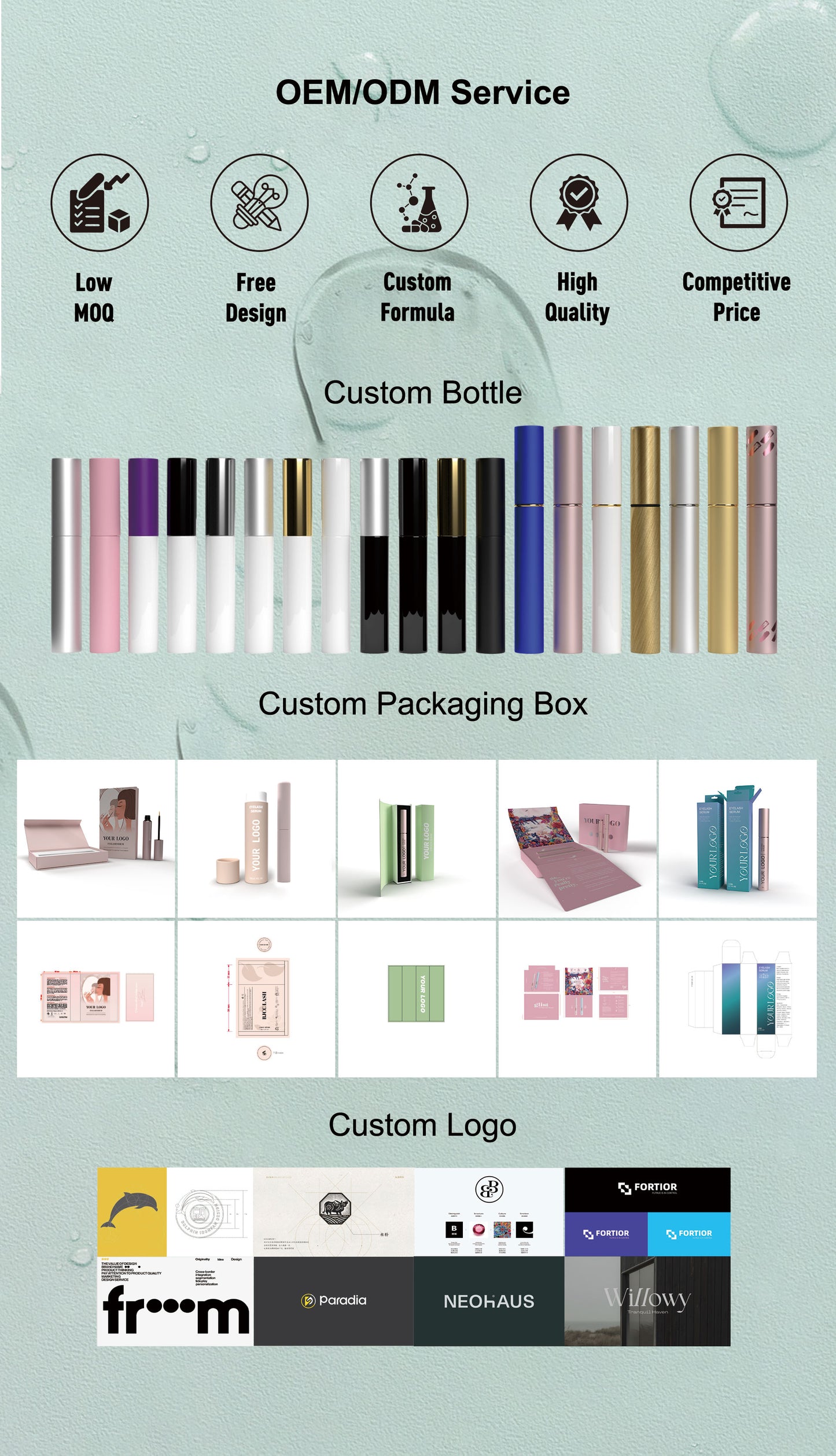 Wholesale Natural Organic Vegan Eye Lashes Enhancer Liquid Eyelash Growth Treatments Serum Private Label