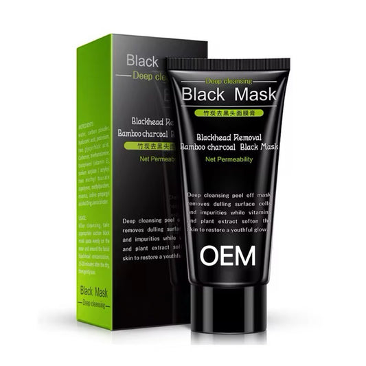 OEM/ODM Blackhead Remover Deep Cleaning Oil Control Facial Mask Hot Sale Popular Bamboo Charcoal Black Peel Off Mud Face Mask