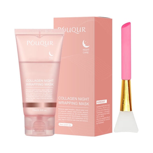 Hot Sales 75ml Face Care Peel Off Mask Restoring Skin Elasticity Collagen Night Wrapping Mask