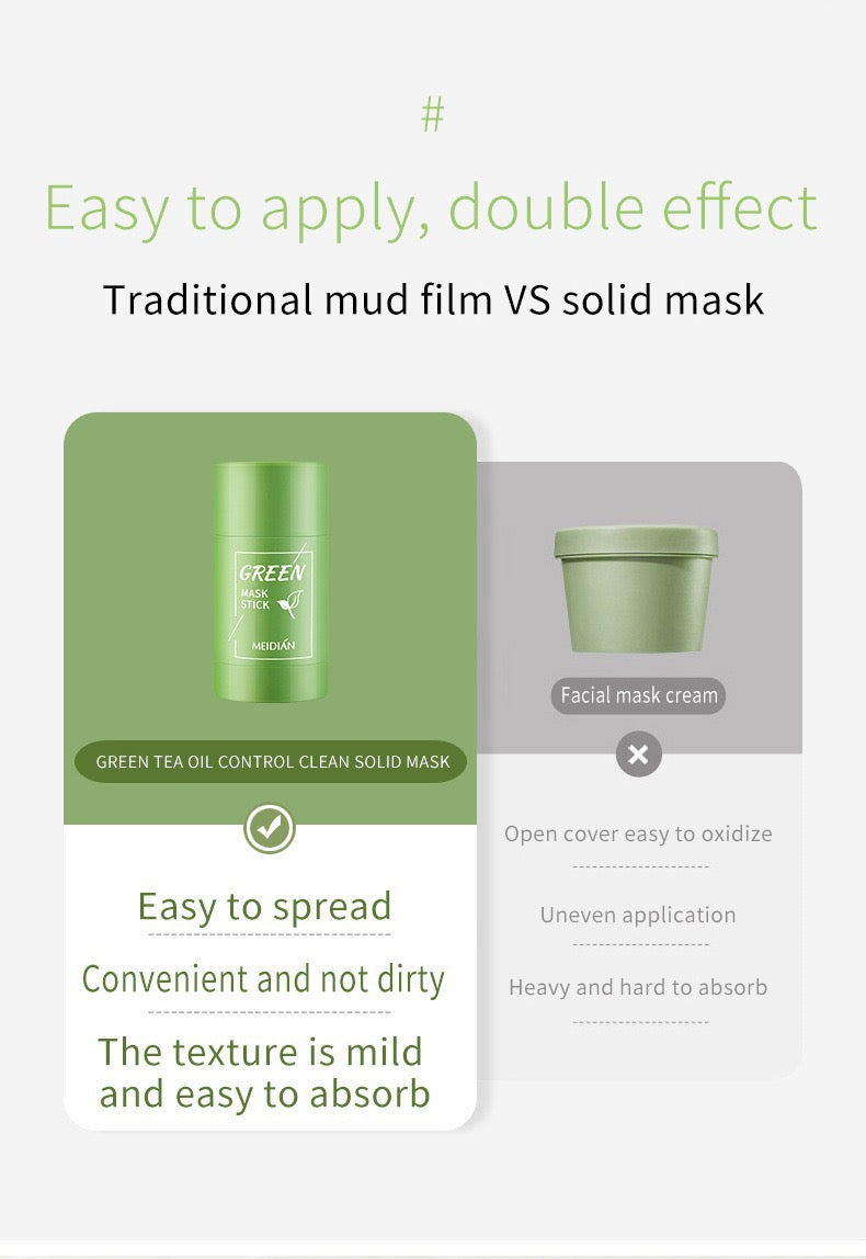 Green Mask Sticks Oil Control Acne Clearing Mud Mask Moisturizing Blackhead Fine Pores Skin Care Purple Clay Mask