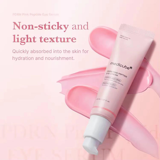 Medicub Salmon DNA Pink PDRN Peptide Eye Serum Niacinamide Retinol Eye Bags Fine Lines Dark Circles Wrinkles Made Glass
