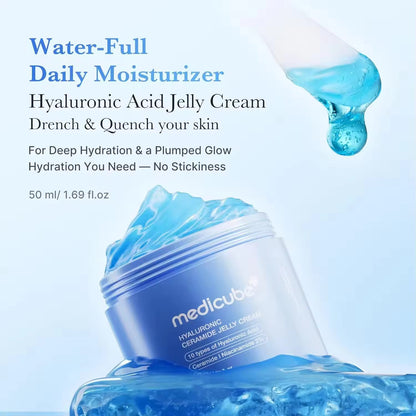 Medicub Hyaluronic Acid Moisturizing Jelly Cream Daily Moisturizer Long-lasting Hydration Supports Skin's Natural Barrier