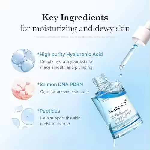Wholesale Medicube Hyaluronic Acid Polypeptide Serum Hydrating Anti-Aging Face Liquid Double-Layer Pore Shrinking Anti-Wrinkle