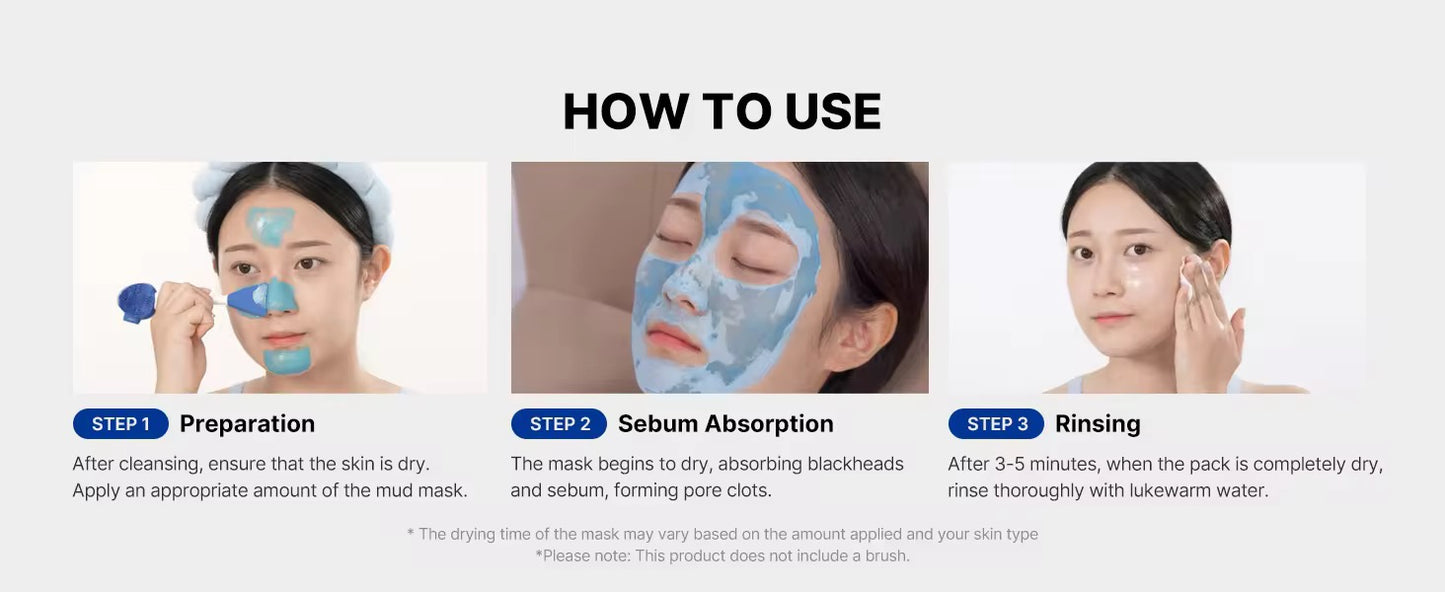 Medicube Home Care Duo for Flawless Skin: Zero Pore Blackhead Mud Facial Mask and Zero Foam Cleanser Free Brush