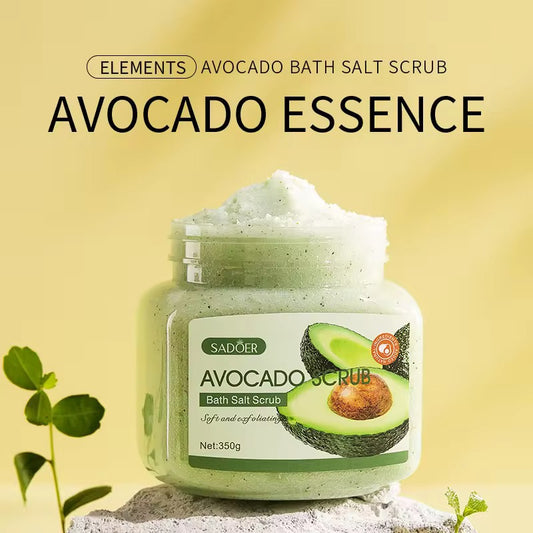 Hot Factory Wholesale SADOER Avocado Scrub Fruit Bath Salt Exfoliating Exfoliating Dead Skin Moisturizing Brightening Skin 350g