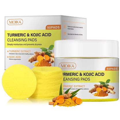 Hot Wholesale Turmeric Tricarboxylic Acid Cleansing Pad Herbal Facial Treatment Gentle Cleansing Exfoliation Brightening Skin