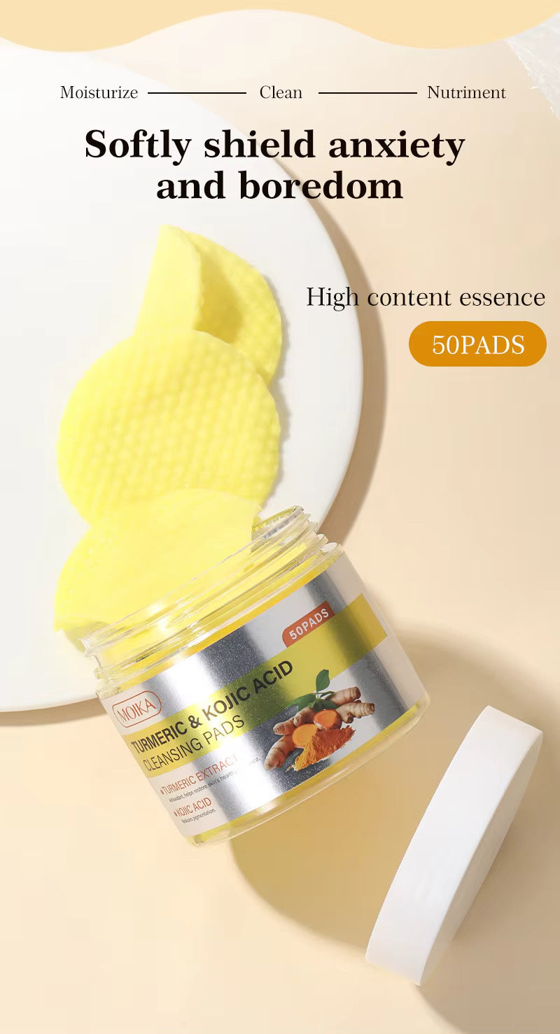 Hot Wholesale Turmeric Tricarboxylic Acid Cleansing Pad Herbal Facial Treatment Gentle Cleansing Exfoliation Brightening Skin