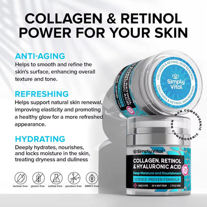 Hot Wholesale OEM Customized SimplyVital Collagen Retinol Neck Cream Neck Moisturizing Cream Anti-Wrinkle Firming Light Lines
