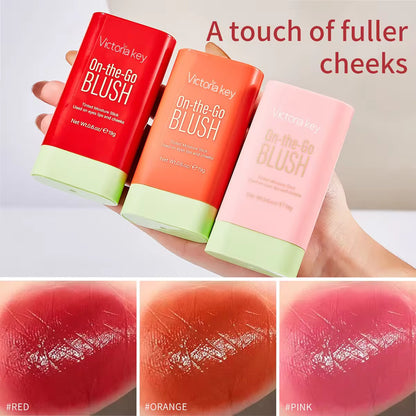 Wholesale Customization Victofiakey Mineral Jelly Blush Stick Waterproof Matte Finish Natural Brightening Contour Rouge for Face