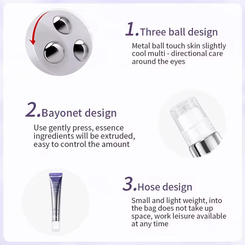 Ocheal Anti-Wrinkle Rolling Ball Eye Cream Herbal Ingredients for All Skin Types-Moisturizing Hydrating Eye Essence Reduces Eye