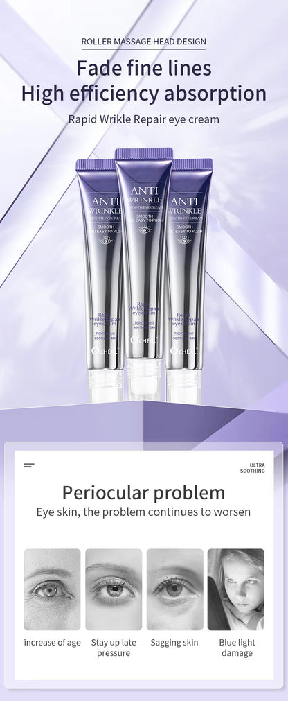 Ocheal Anti-Wrinkle Rolling Ball Eye Cream Herbal Ingredients for All Skin Types-Moisturizing Hydrating Eye Essence Reduces Eye