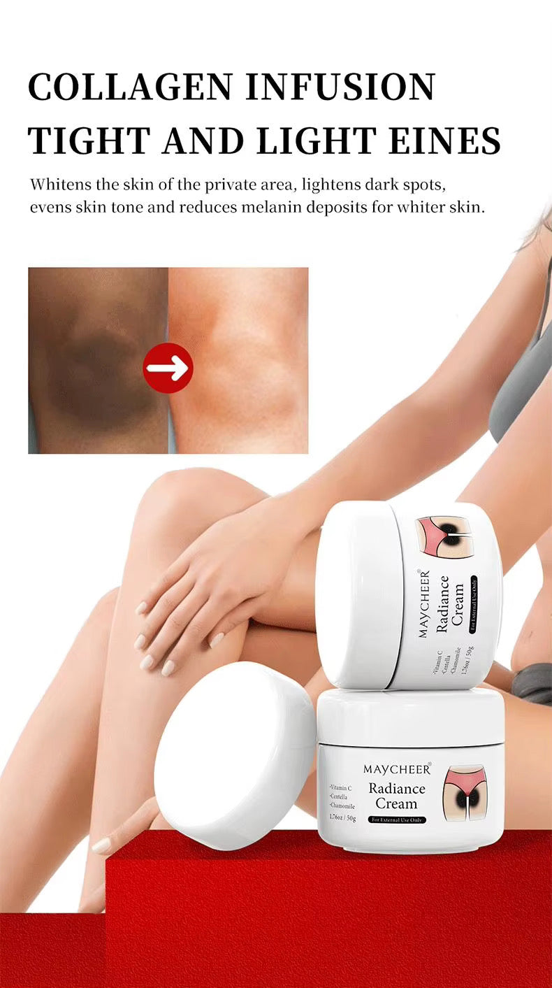 Maycheer Melatonin Cream 50g Herbal Underarms/Knees Removes Dark Spots Hydrates Softens Skin for Women Night Use All Skin Types