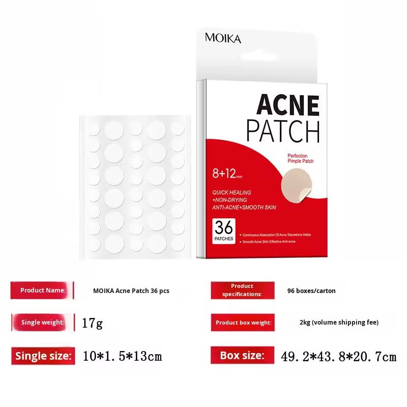 MOIKA Herbal Hydrocolloid Salicylic Acid Acne Patches Pimple Whitehead Facial Acne Removal 36 Patches Boxed for Wholesale