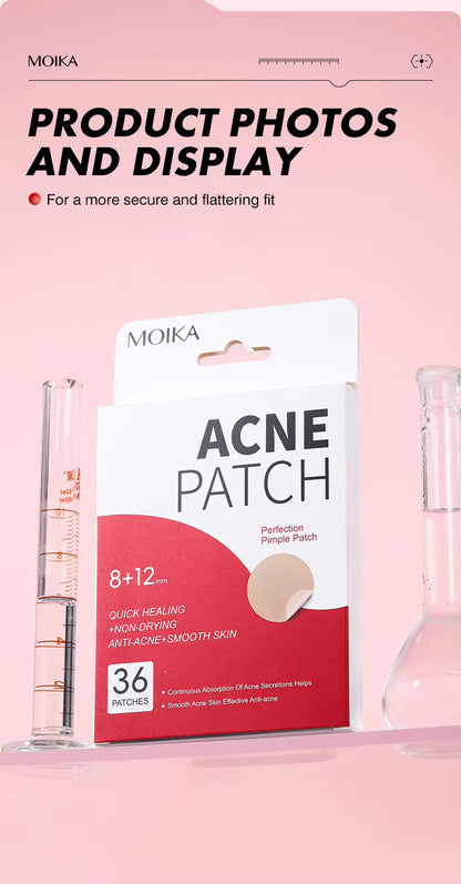 MOIKA Herbal Hydrocolloid Salicylic Acid Acne Patches Pimple Whitehead Facial Acne Removal 36 Patches Boxed for Wholesale