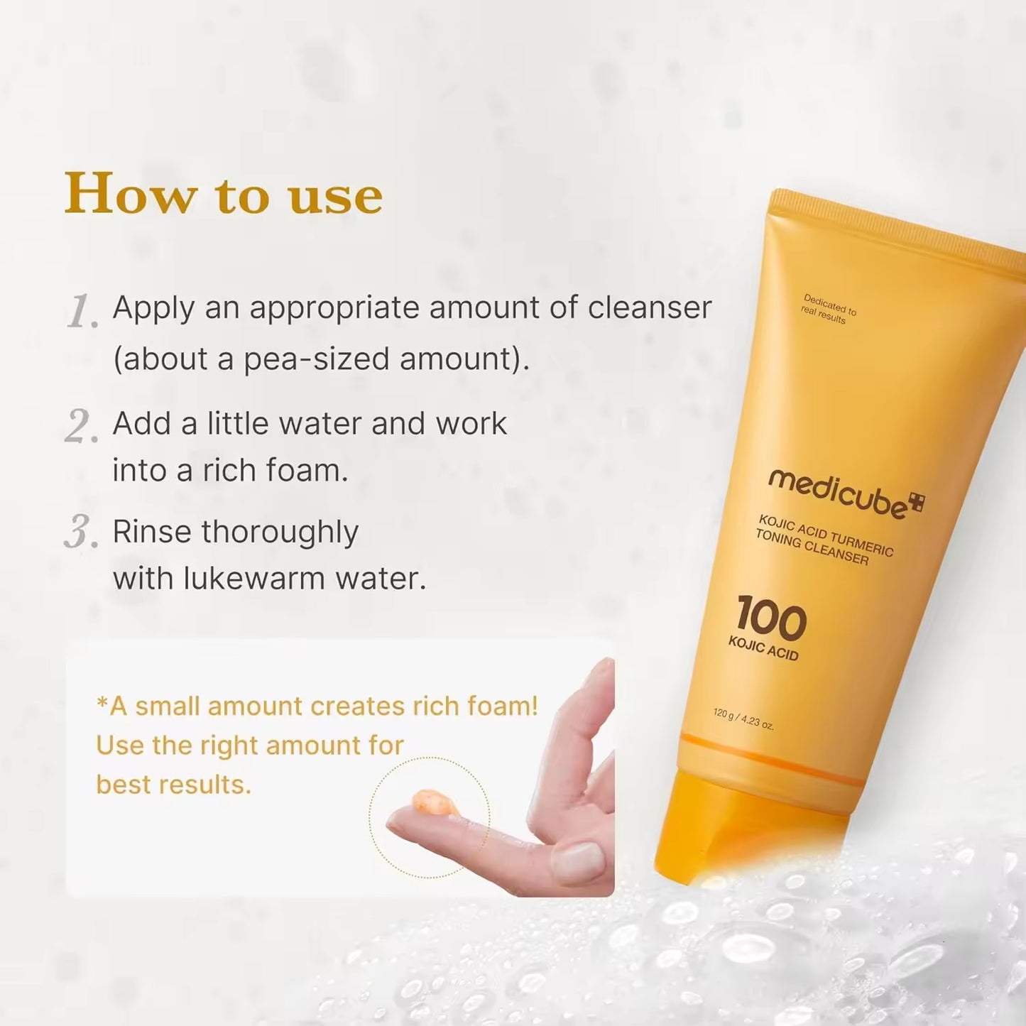 Wholesale Custom Korean Skincare Kojic Acid & Turmeric Foaming Cleanser Daily Brightening Facial Treatment Cream