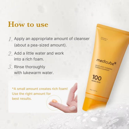 Wholesale Custom Korean Skincare Kojic Acid & Turmeric Foaming Cleanser Daily Brightening Facial Treatment Cream
