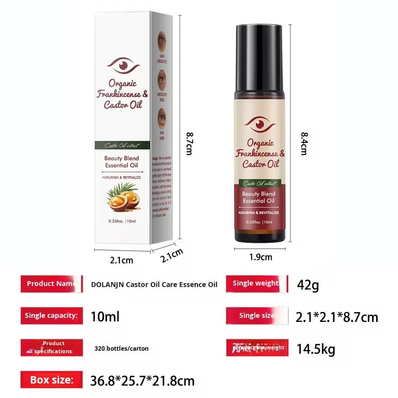 Wholesale Custom Castor Oil Anti-Aging Organic Eye Roll-On Essential Oil, Targeting Dark Circles and Body Care