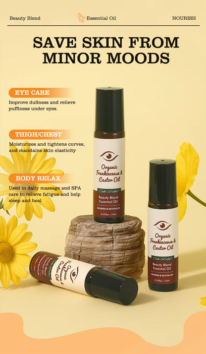 Wholesale Custom Castor Oil Anti-Aging Organic Eye Roll-On Essential Oil, Targeting Dark Circles and Body Care