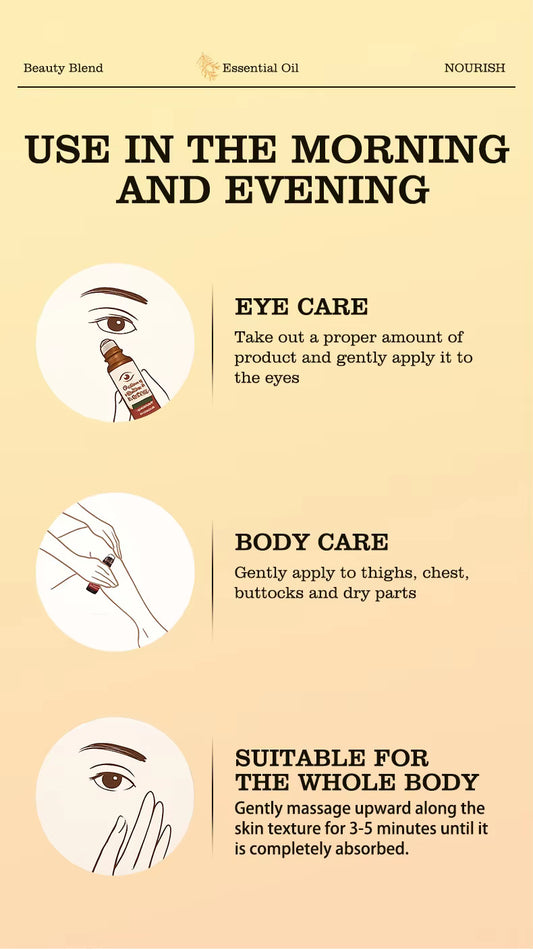 Wholesale Custom Castor Oil Anti-Aging Organic Eye Roll-On Essential Oil, Targeting Dark Circles and Body Care