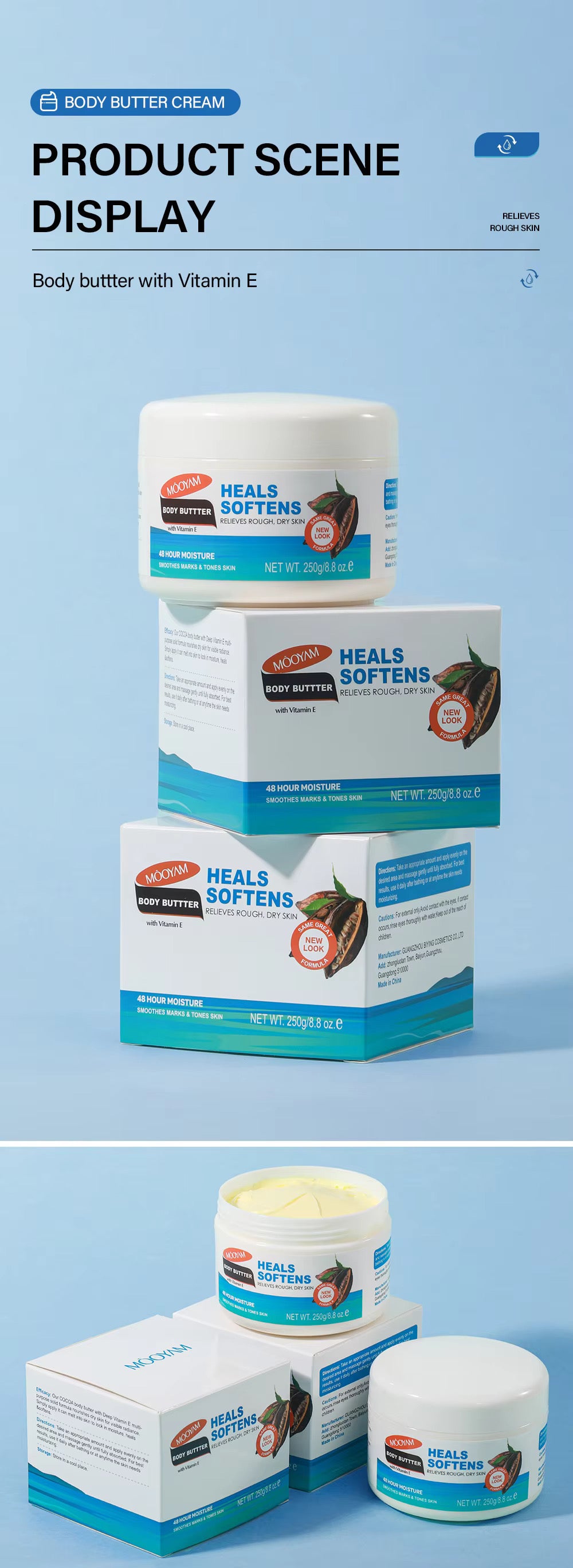 Wholesale Customization MOOYAM Body Butter with Vitamin E & Milk Hydrating Anti-Chapped Moisturizing Cream for All Skin Types