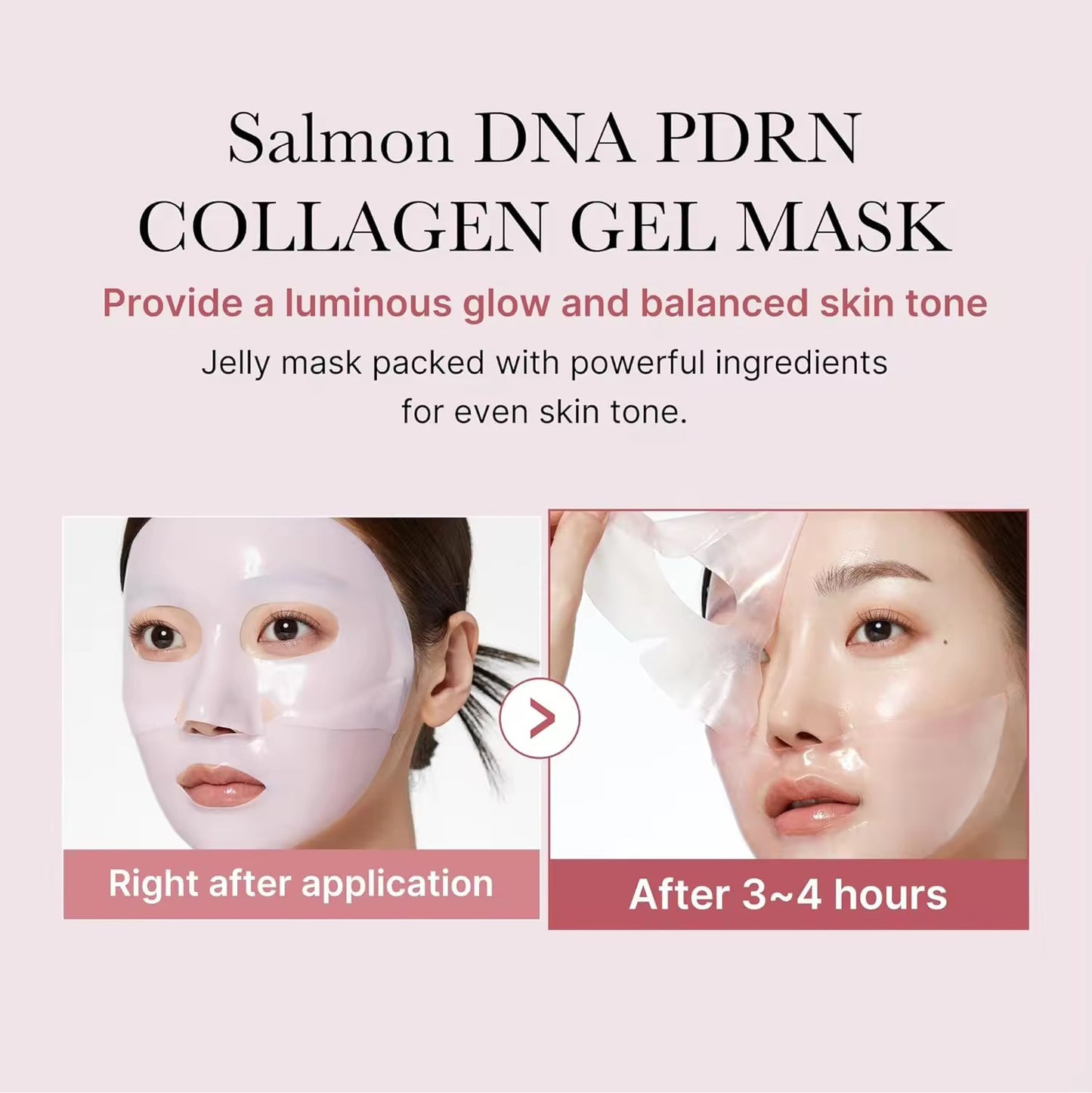 Wholesale Customization Cross-Border Pdrn Pink Collagen Hyaluronic Acid Anti-Aging Face Sheet Mask Jelly Split